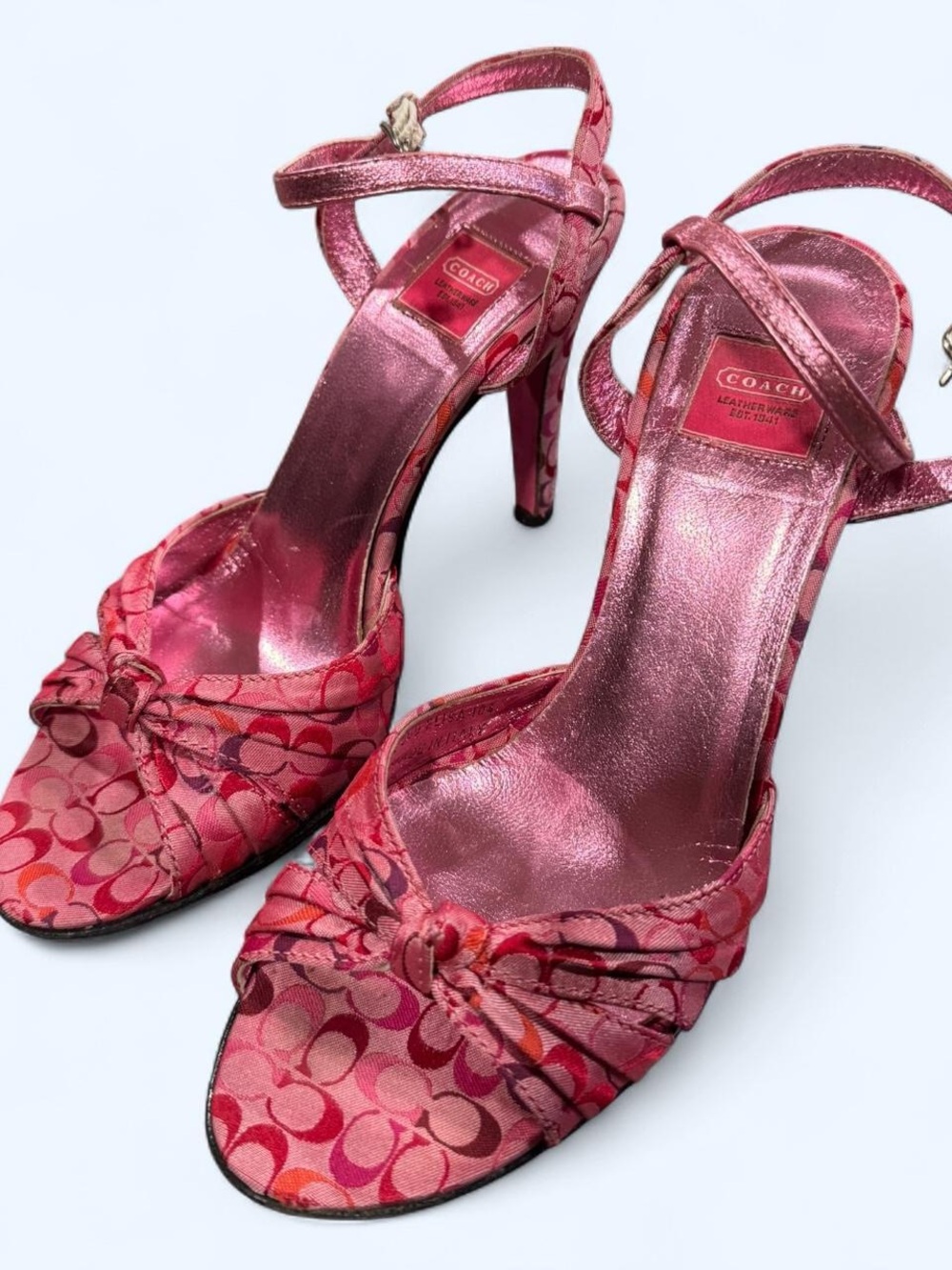 COACH Women’s Pink Signature C High Heels